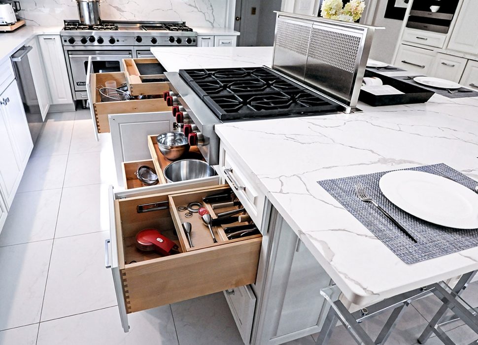 white kitchen storage