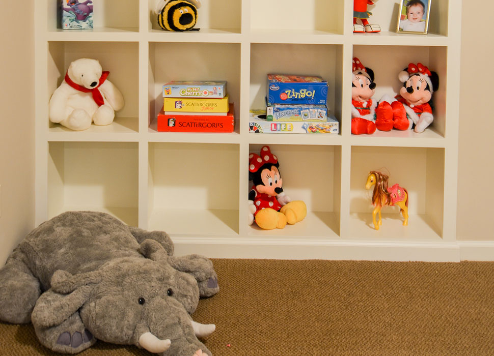 playroom shelves